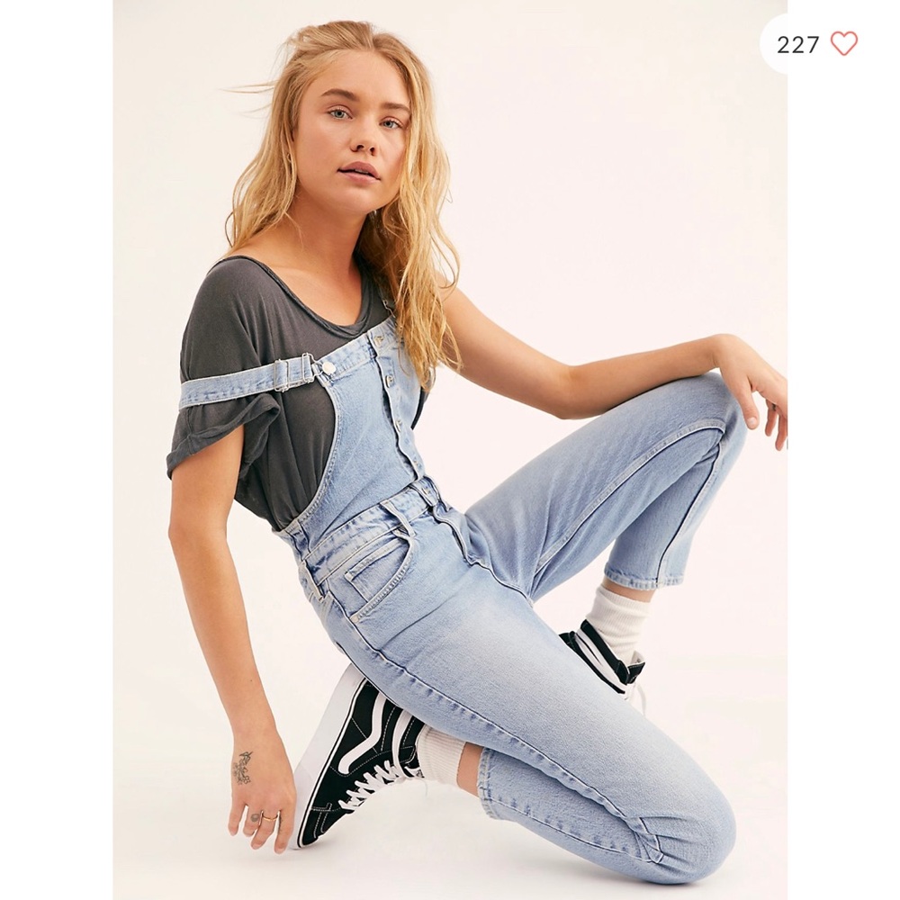 Free People Denim Skinny Overall